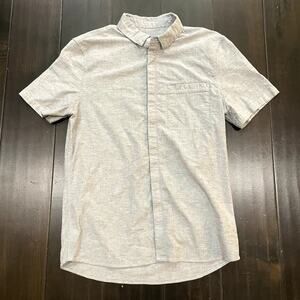 Lululemon Casual Button Down Heathered Slate Gray Short Sleeve Men's Size M